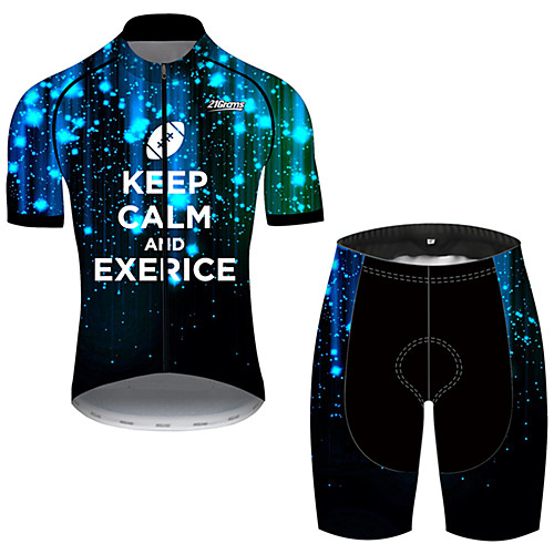 

21Grams Men's Short Sleeve Cycling Jersey with Shorts Black / Blue Galaxy Gradient Novelty Bike Clothing Suit UV Resistant Breathable Quick Dry Sweat-wicking Sports Galaxy Mountain Bike MTB Road Bike