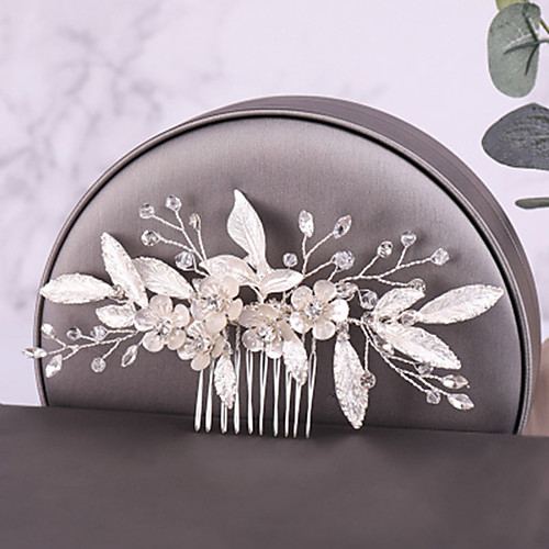 

Women's Hair Combs Hair Jewelry For Wedding Engagement Party Birthday Wedding Crystal Alloy Silver 1pc