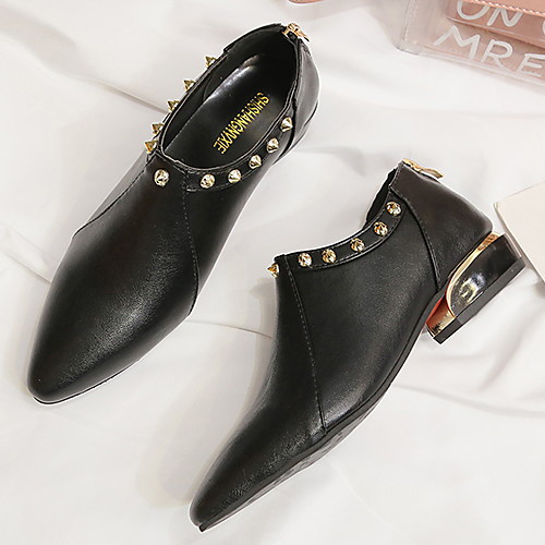 

Women's Loafers & Slip-Ons Low Heel Pointed Toe PU Spring & Summer Brown / Black