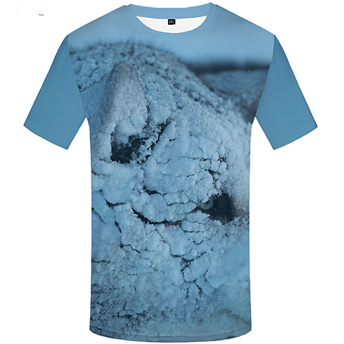 

Men's Daily Sports Basic / Street chic T-shirt - 3D / Graphic Print Blue