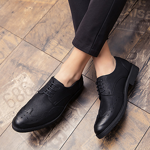 

Men's Leather Spring & Summer / Fall & Winter Classic / British Oxfords Walking Shoes Breathable Black