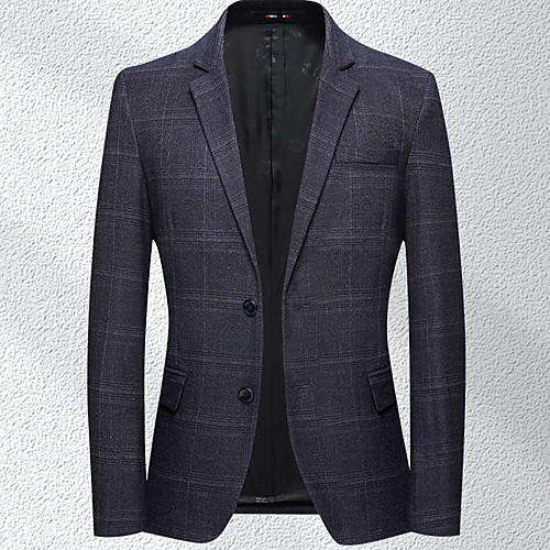 

Men's Blazer Notch Lapel Polyester Purple / Blue