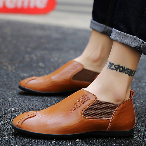 

Men's Nappa Leather Spring & Summer Casual Loafers & Slip-Ons Yellow / Brown / Black