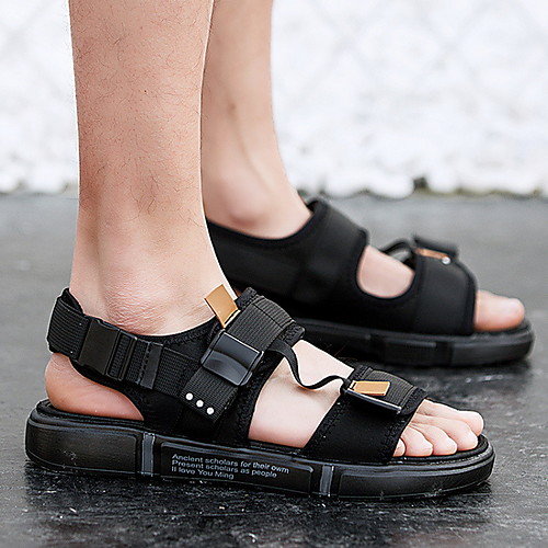 

Men's Elastic Fabric Summer Sandals Non-slipping Black / Rainbow / Gray