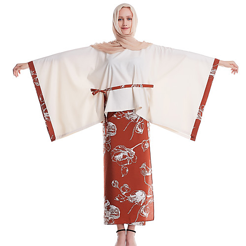 

Women's Basic Set - Floral Color Block, Print Dress