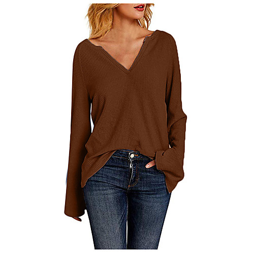 

Women's Daily Basic T-shirt - Solid Colored Yellow