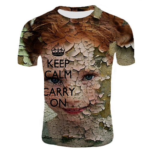 

Men's Daily Street chic T-shirt - 3D / Letter / Portrait Print Rainbow