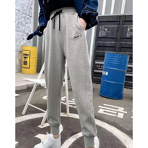 

Women's Sporty Harem / Sweatpants Pants - Geometric Pattern Black Beige Gray M L XL