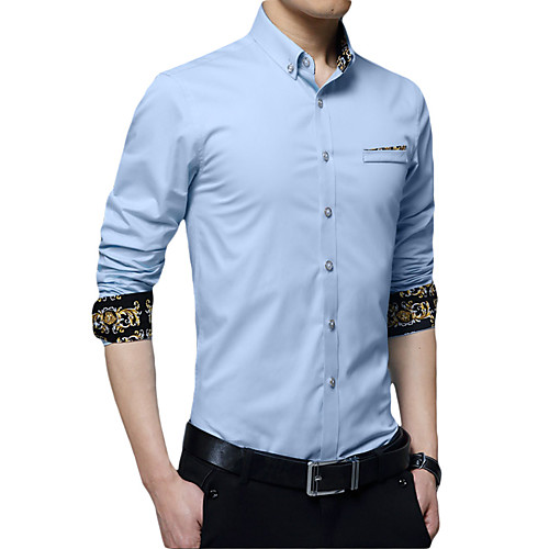 

Men's Daily Work Business / Basic Shirt - Leopard Wine