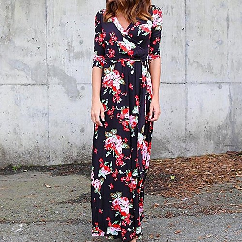 

Women's Navy Blue Dress A Line Floral S M