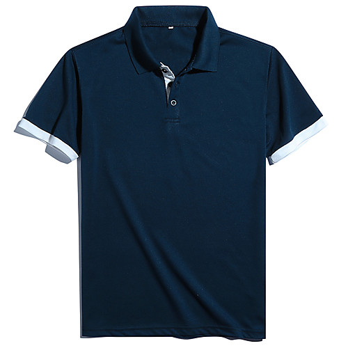 

Men's Color Block Polo Daily Shirt Collar White / Black / Blue / Navy Blue / Short Sleeve