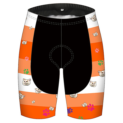 

21Grams Women's Cycling Shorts Bike Shorts Padded Shorts / Chamois Pants Breathable Quick Dry Ultraviolet Resistant Sports Cat Animal Black / Orange Mountain Bike MTB Road Bike Cycling Clothing