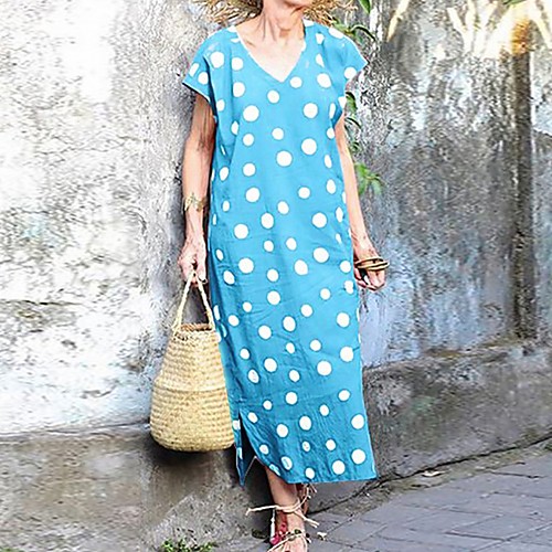 

Women's Yellow Fuchsia Dress Shift Polka Dot S M