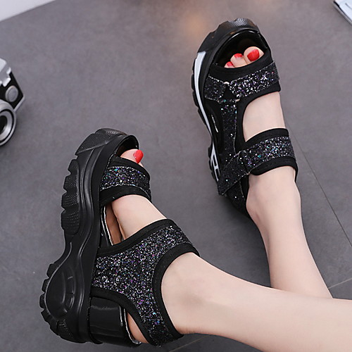 

Women's Sandals Creepers Open Toe PU Summer White / Black