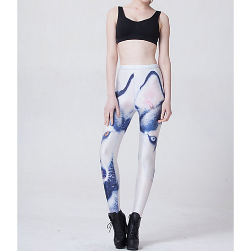 

Women's Basic Legging - Geometric, Print Mid Waist White One-Size