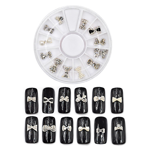 

112 pcs Multi-Type / Universal Metal Alloy Nail Jewelry Rhinestones For Finger Nail Butterfly Bowknot nail art Manicure Pedicure Daily Trendy / Cute