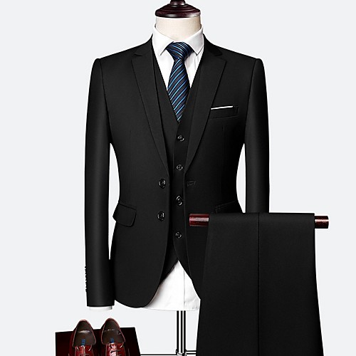 

Men's Suits Notch Lapel Polyester Wine / Purple / Yellow