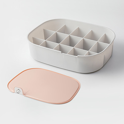 

Plastic Underwear Storage Box Divided into Pink Beige Green