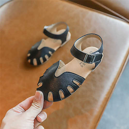 

Girls' Ballerina PU Sandals Little Kids(4-7ys) / Big Kids(7years ) Walking Shoes Buckle White / Brown / Black Spring / Summer