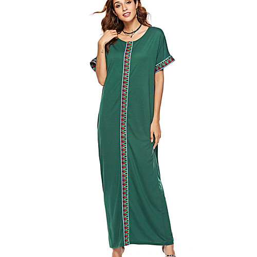 

Women's Green Dress Elegant Shift Color Block S M