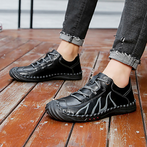 

Men's Leather Spring & Summer / Fall & Winter Sporty / Classic Oxfords Walking Shoes Breathable Khaki / Brown / Black