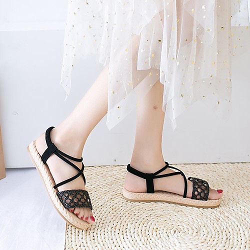 

Women's Sandals 2020 Flat Heel Open Toe PU Casual / Sweet Spring & Fall / Spring & Summer Almond / Red / White