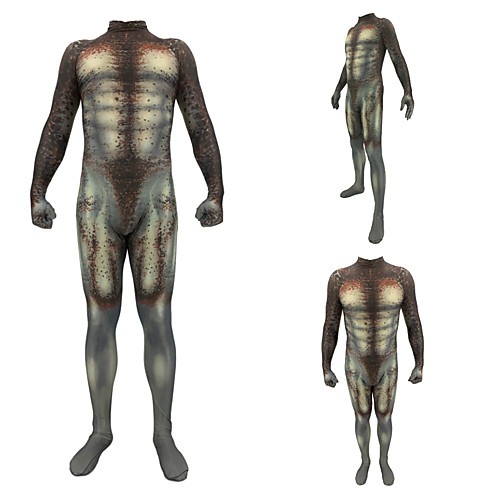

Zentai Suits Cosplay Cosplay Kid's Adults Lycra Spandex Cosplay Costumes Halloween Men's Dark Gray Printing Halloween Carnival Masquerade