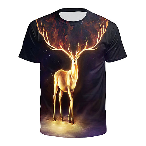 

Inspired by Galaxy T-shirt Terylene Reindeer Printing T-shirt For Men's / Women's