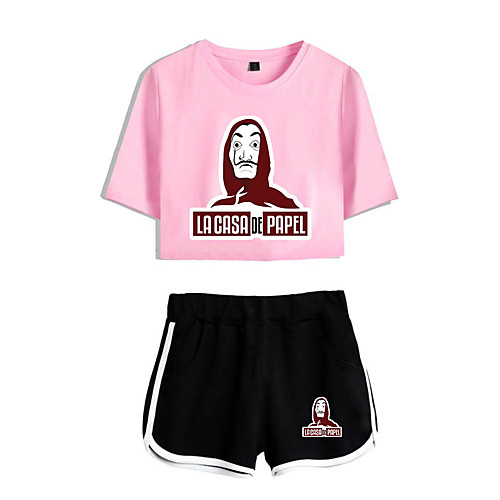 

Inspired by la casa de papel Dali Pants Cosplay Costume Pure Cotton Print Printing Shorts For Women's / T-shirt