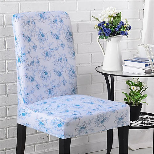 

Flower Print Super Soft Chair Cover Stretch Removable Washable Dining Room Chair Protector Slipcovers Home Decor Dining Room Seat Cover