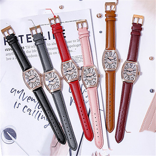 

Quartz Watches Casual Fashion Genuine Leather Quartz Blushing Pink Red Brown Water Resistant / Waterproof 30 m Analog One Year Battery Life