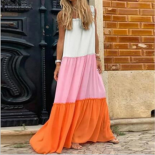 

Women's Purple Yellow Dress Shift Color Block M L