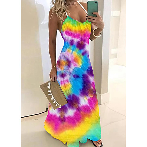 

Women's Rainbow Dress A Line Floral M L