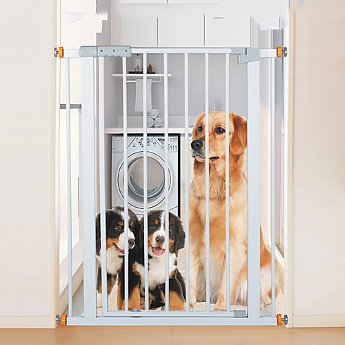 

Dog Pet Gate Expansion Panels Washable Durable Pressure Mounted Plastic Steel Stainless S L White 1 Piece