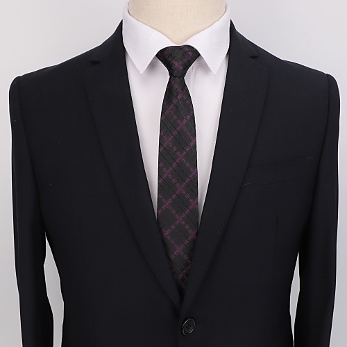 

Men's Party / Work / Basic Necktie - Print / Jacquard / Solid Colored