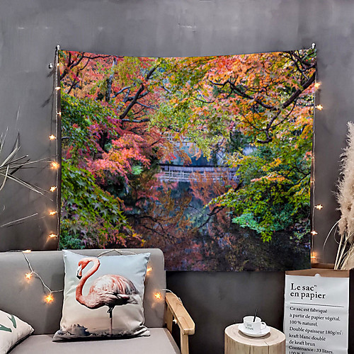 

Home Living Tapestry Wall Hanging Tapestries Wall Blanket Wall Art Wall Decor Forest Tree Blue Sky Cloudy Tapestry Wall Decor