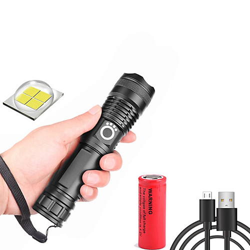 

xhp50 LED Flashlights / Torch Waterproof 3000 lm LED LED 1 Emitters 5 Mode with Battery and USB Cable Waterproof Professional Durable Creepy Camping / Hiking / Caving Everyday Use Cycling / Bike USB