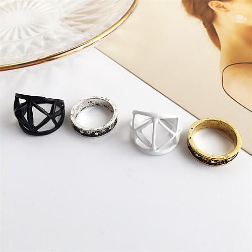 

Women's Ring 1 set White Black Alloy Elegant Holiday European Festival Jewelry