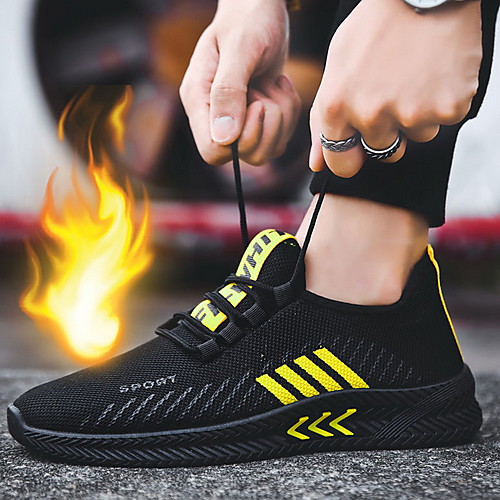 

Men's Mesh Spring & Summer Casual Trainers / Athletic Shoes Black / White / Black / Red / Black / Yellow