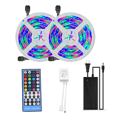 

2x5M Flexible LED Light Strips / Light Sets / RGB Strip Lights 300 LEDs SMD5050 10mm 1 X 40 Key Controller / 1 X 12V 5A Power Supply 1 set RGBWarm Waterproof / Cuttable / Decorative 12 V