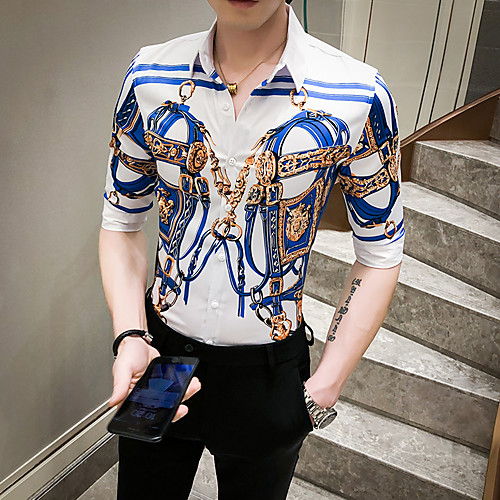 

Men's Daily Basic Shirt - Geometric White