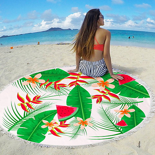 

Women's Beach Mat Blanket Towel Shower Bath Towel Travel Blanket Apple Green Green Light Green Beach Towel Swimwear Swimsuit - Geometric Apple Green