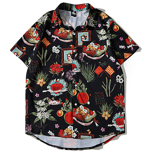 

Men's Daily Basic Shirt - Graphic Print Black
