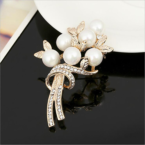 

Women's Cubic Zirconia Brooches Classic Paper Clip Stylish Simple Classic Brooch Jewelry Gold Silver For Party Gift Daily Work Festival