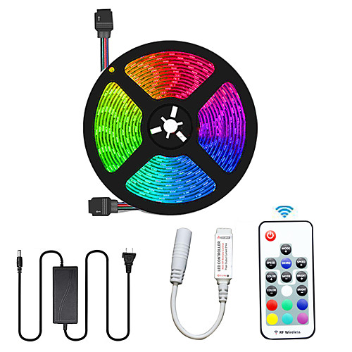 

5m Flexible LED Light Strips / Light Sets / RGB Strip Lights 300 LEDs SMD5050 10mm 17-Key Remote Controller / 1 X 12V 5A Power Supply 1 set Multi Color Cuttable / Party / Decorative 12 V