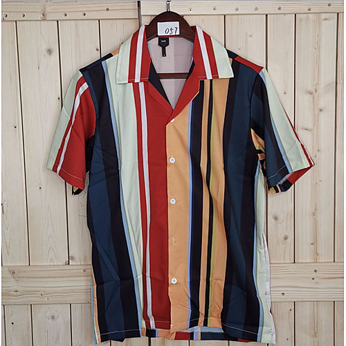 

Men's Striped Shirt Sports Black / Short Sleeve