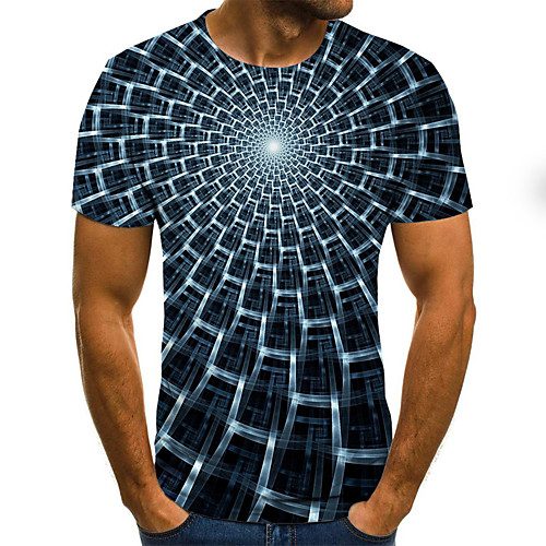 

Men's Daily Basic / Street chic T-shirt - Geometric / 3D Print Black