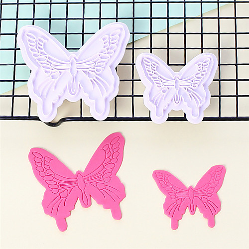 

2-Piece Butterfly Biscuit Molds Fondant Cake Embossing DIY