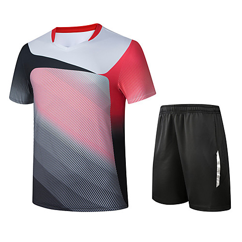 

Men's Tennis Badminton Table Tennis Shorts Tee / T-shirt Clothing Suit 3D Print Breathable Quick Dry Soft Summer Sports Outdoor / High Elasticity