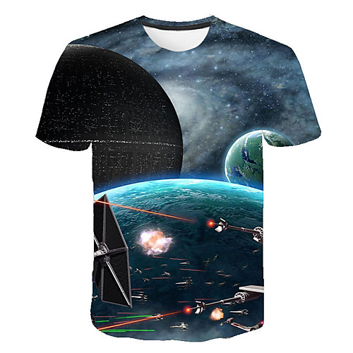 

Men's Daily Going out Basic / Street chic T-shirt - Geometric Print Blue